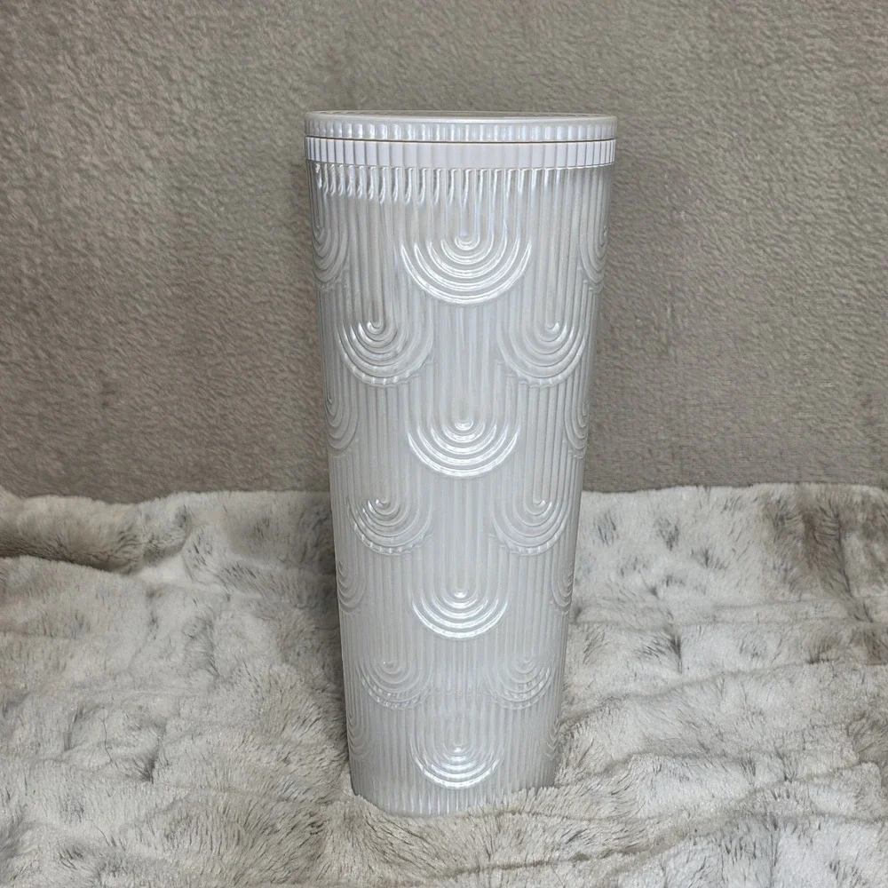 2023 Starbucks Tumbler 24oz Pearl White Mermaid Cold Cup Siren Shell No Straw